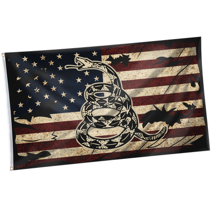 Gadsden DTOM - Vintage USA Horizontal Flag