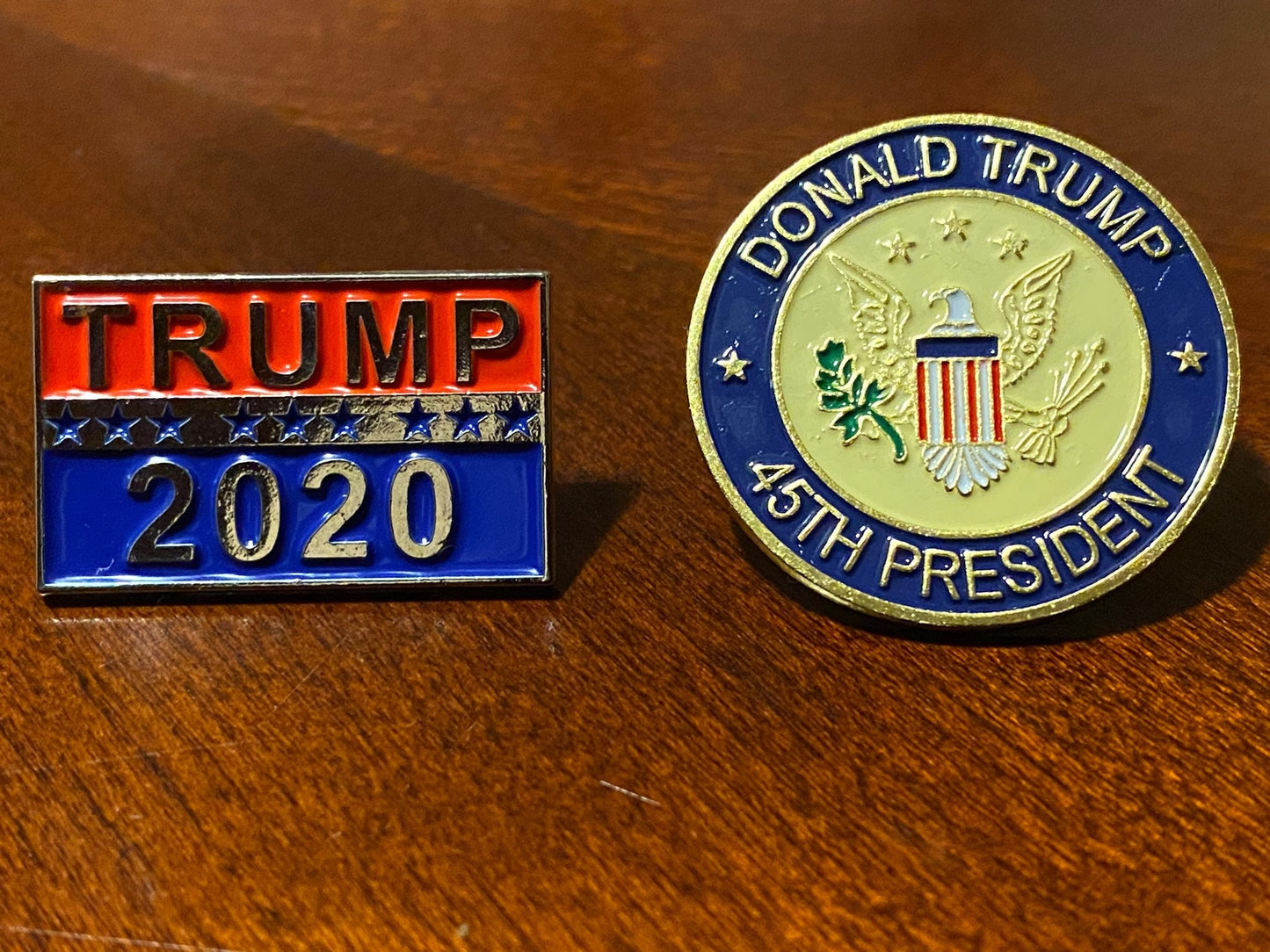 45th President & Trump 2020 Pin - 2pc Trump Pins Combo Deal