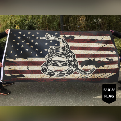 Gadsden Don't Tread On Me - Vintage USA Horizontal Flag