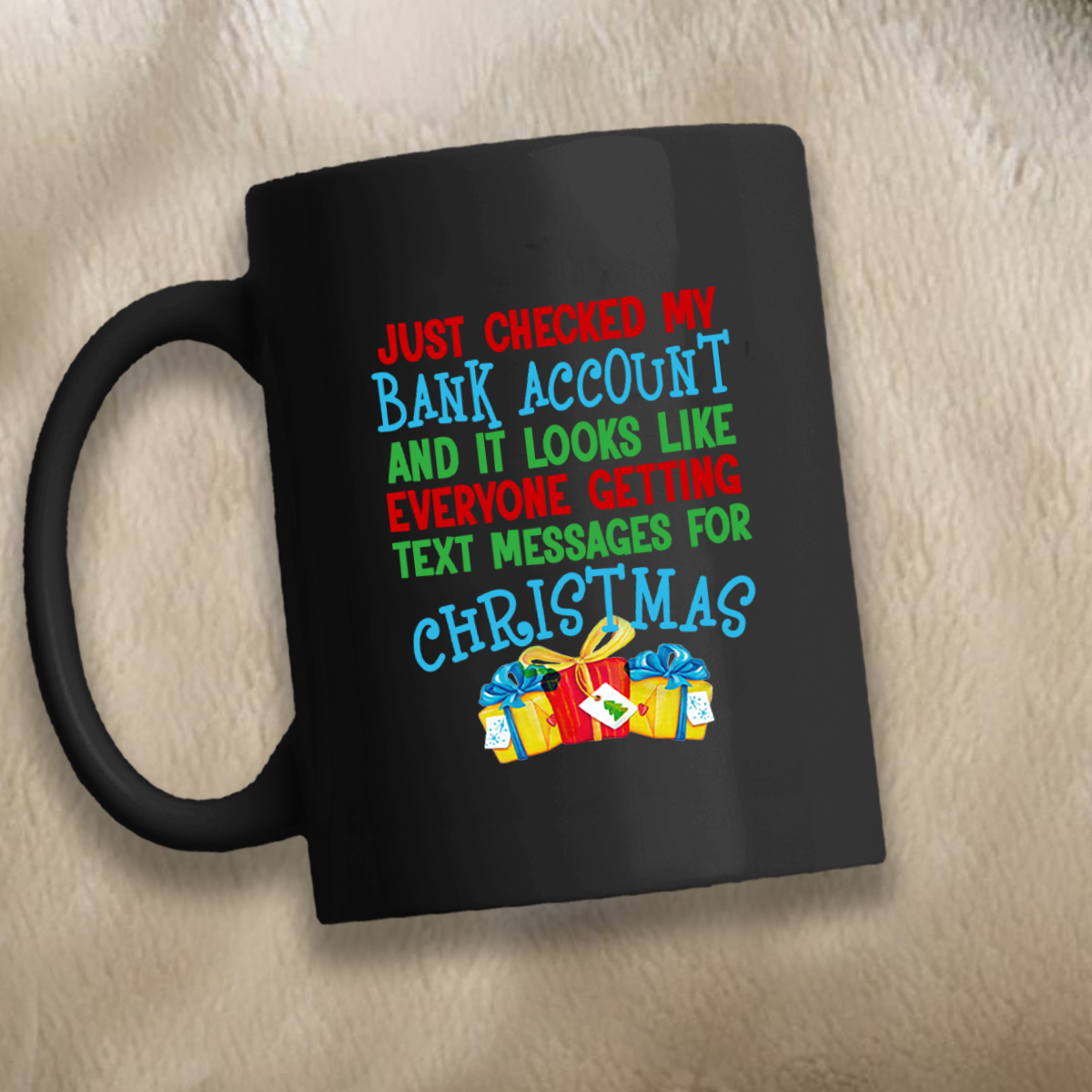 Text Messages For Xmas 11 oz. Black Mug