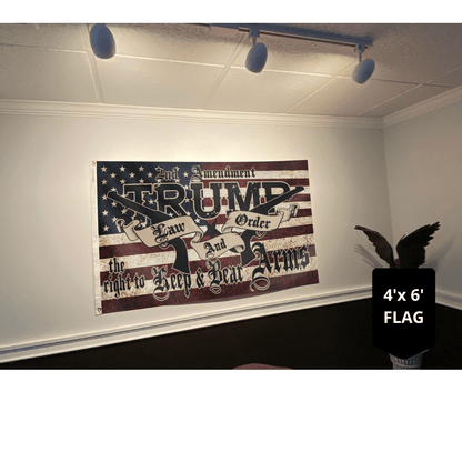 TRUMP 2020 Law and Order - 2A Guns FLAG