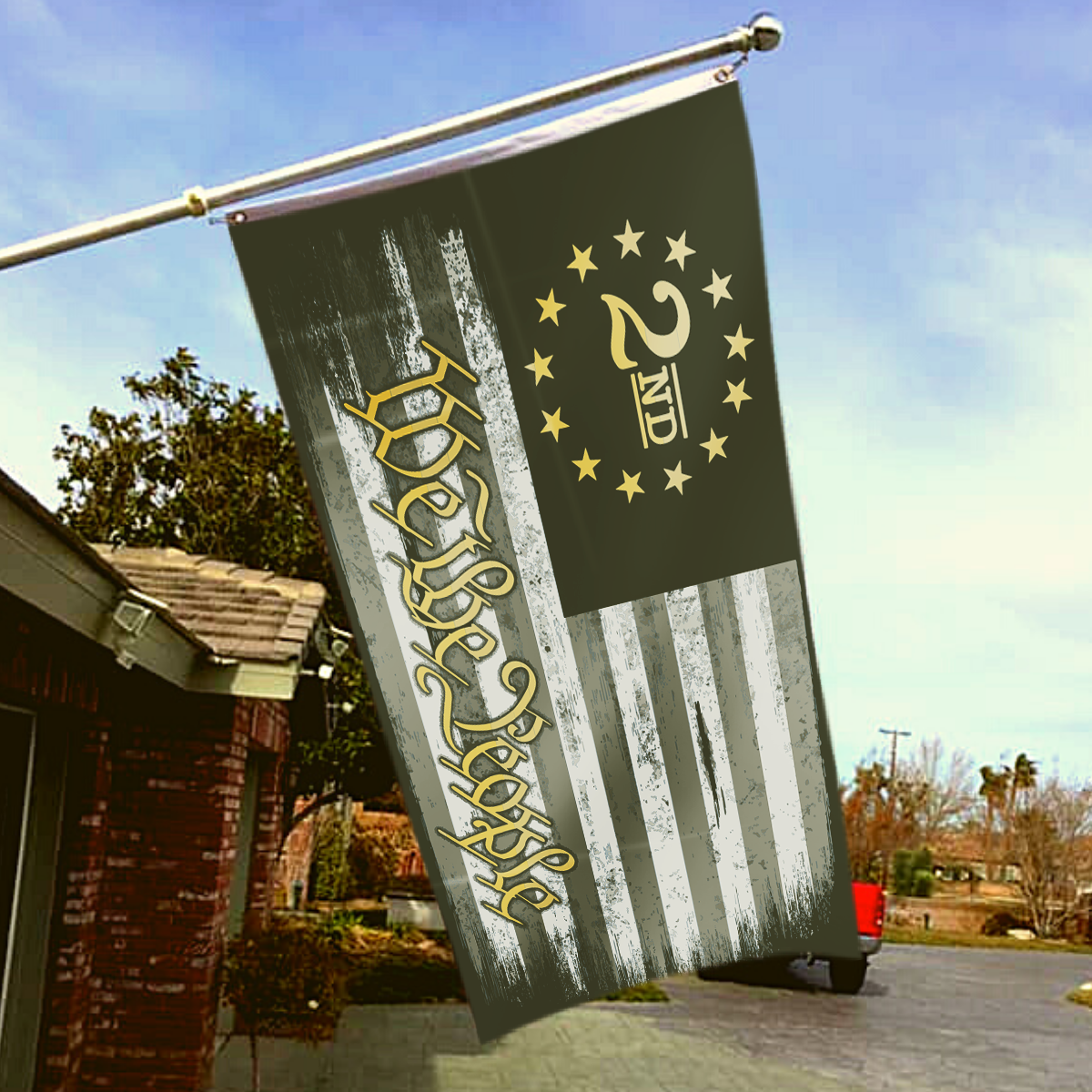 We The People - Gold - 2nd Amendment Flag