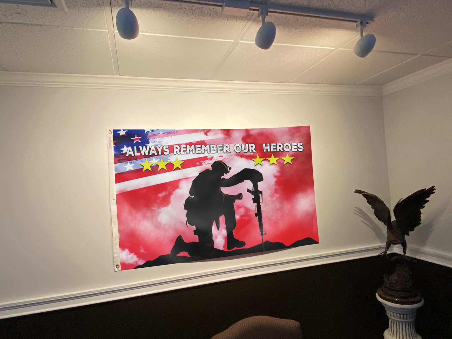 Always Remember Our Heroes Red Flag