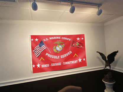 United States Marine Corps - Private First Class Flag (RED)