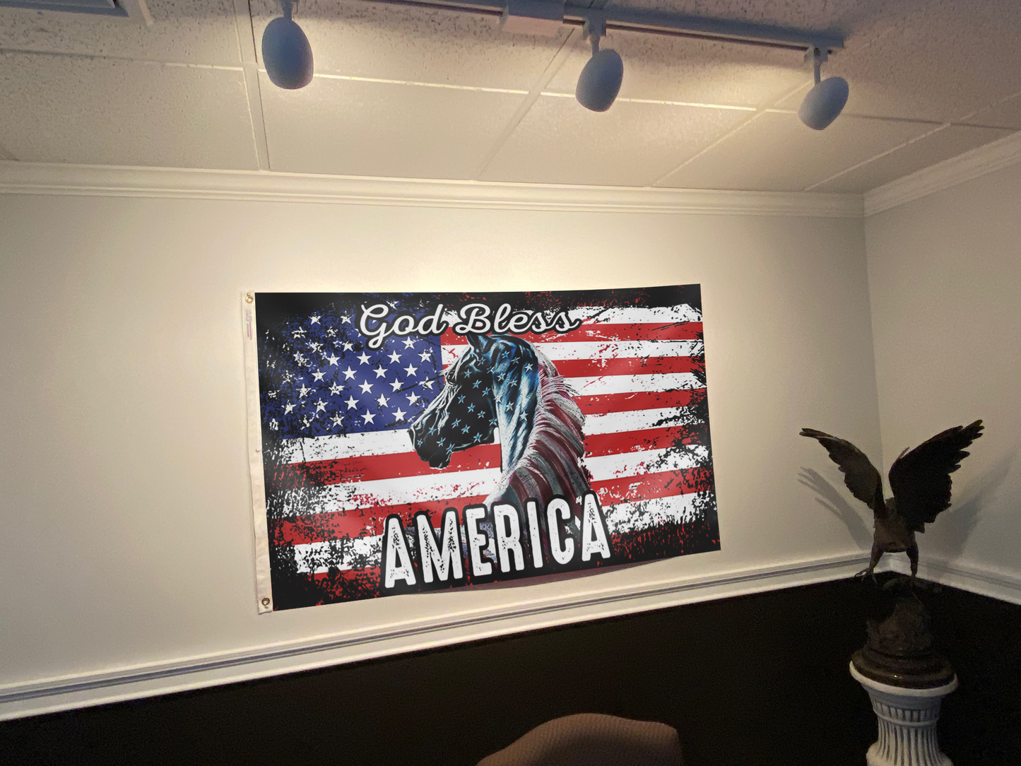 God Bless America Horse Flag