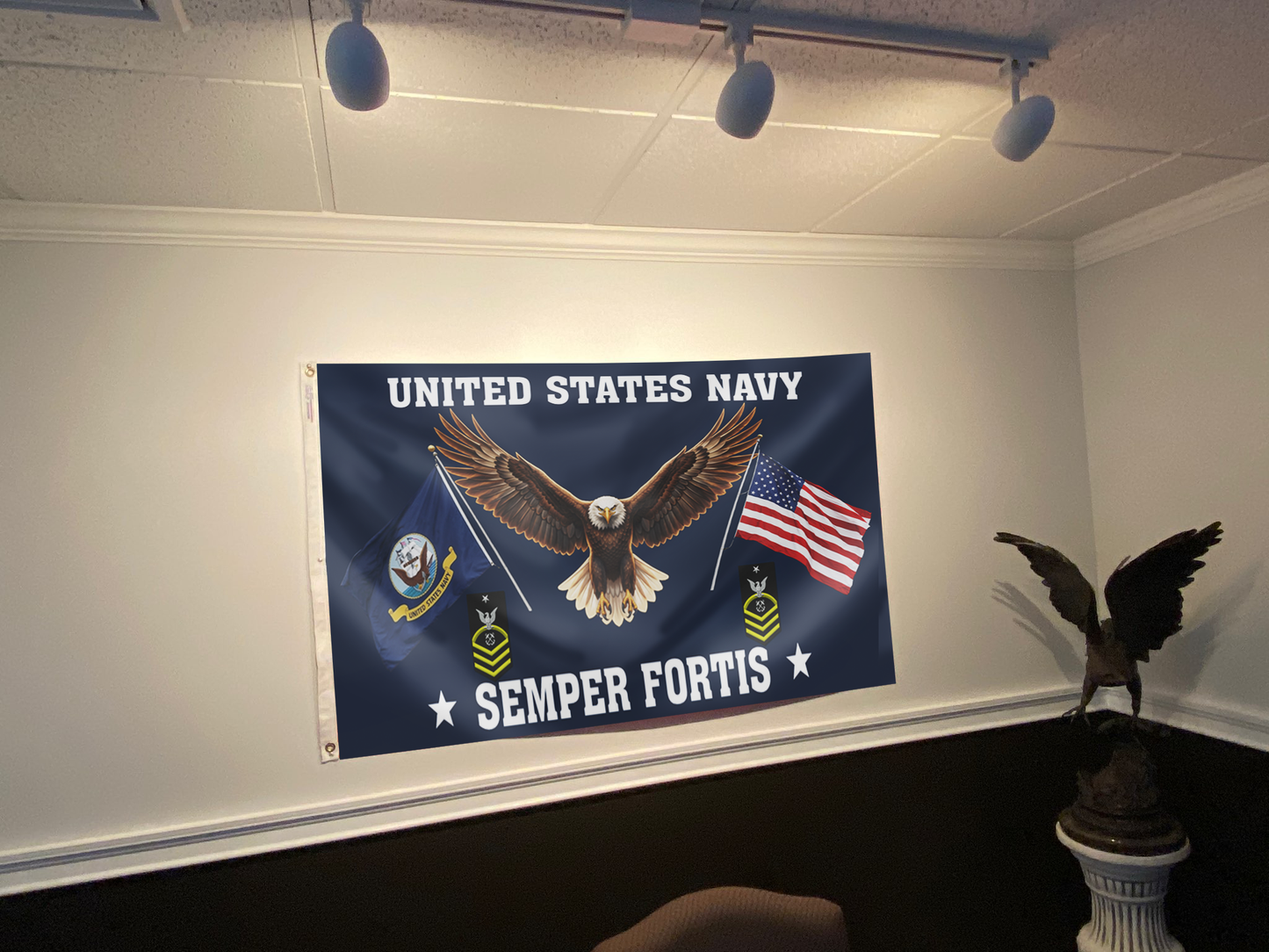 US Navy Eagle Semper Fortis - Senior Chief Petty Officer Flag