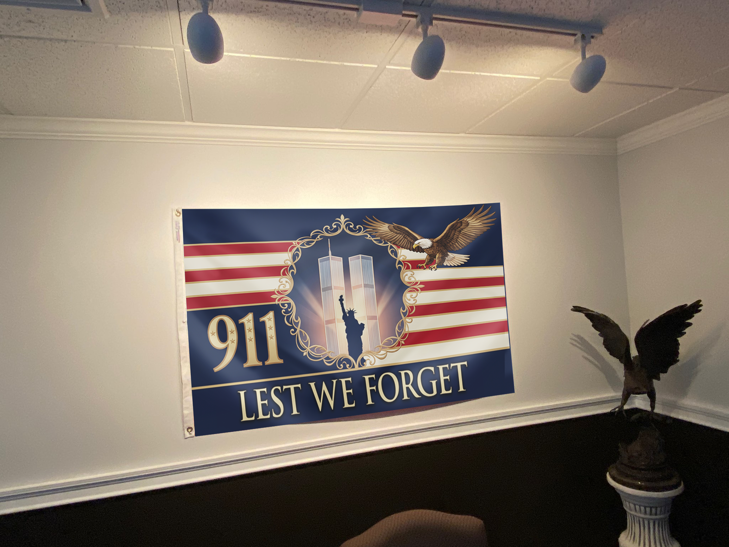 911 Lest We Forget Flag