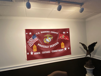 United States Marine Corps -  SgtMaj Chevron Flag
