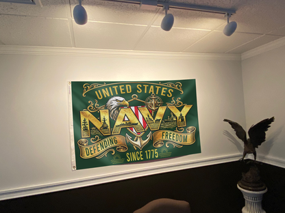 Defending Freedom US Navy Flag
