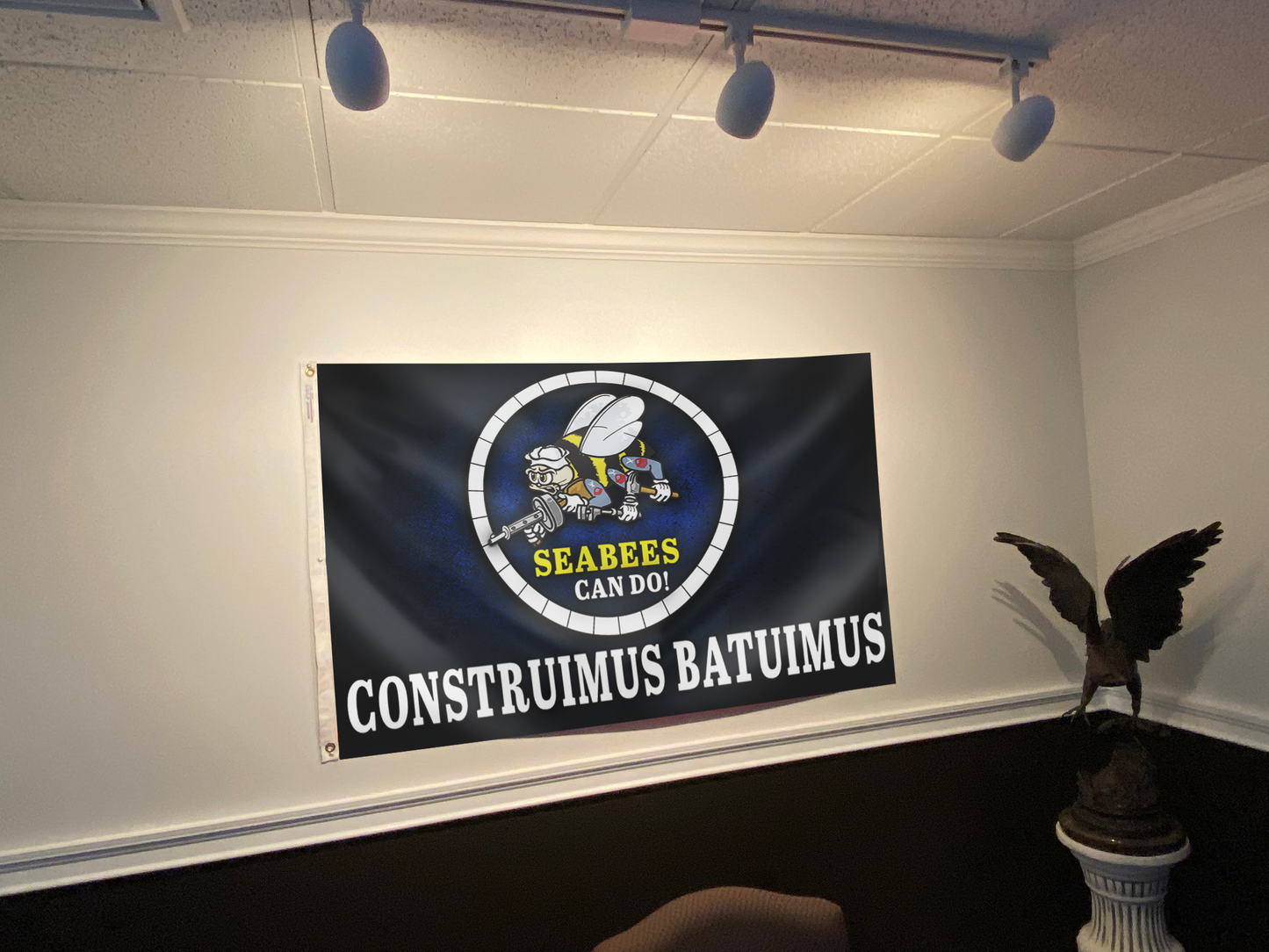 Seabees Can Do - Construimus Batuimus Flag