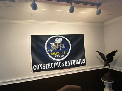 Seabees Can Do - Construimus Batuimus Flag
