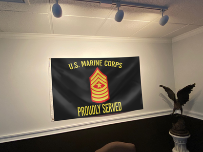 U.S. Marine Corps Proudly Served - SgtMaj Chevron Flag