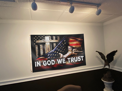 In God We Trust Cross Flag