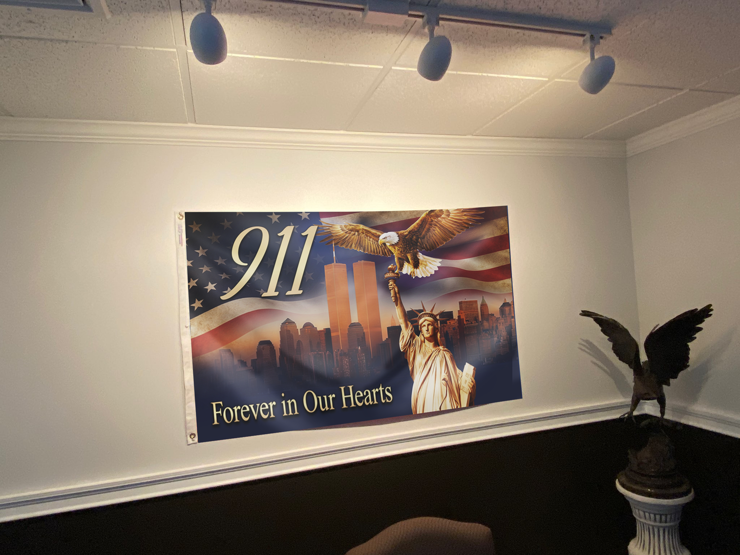 911 Eagle Forever In Our Hearts Flag