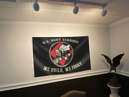 U.S. Navy Seabees We Build We Fight Flag