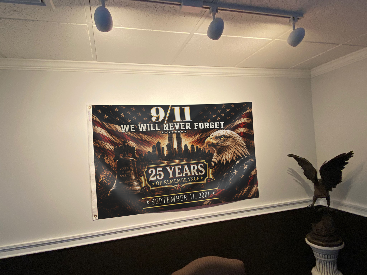 9/11 25 Years of Remembrance Eagle Flag