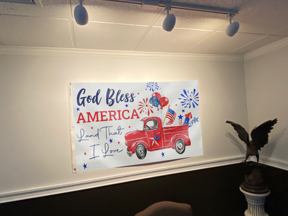 God Bless America Land That I Love Flag
