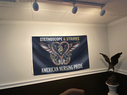 Stethoscope & Stripes American Nursing Pride Flag