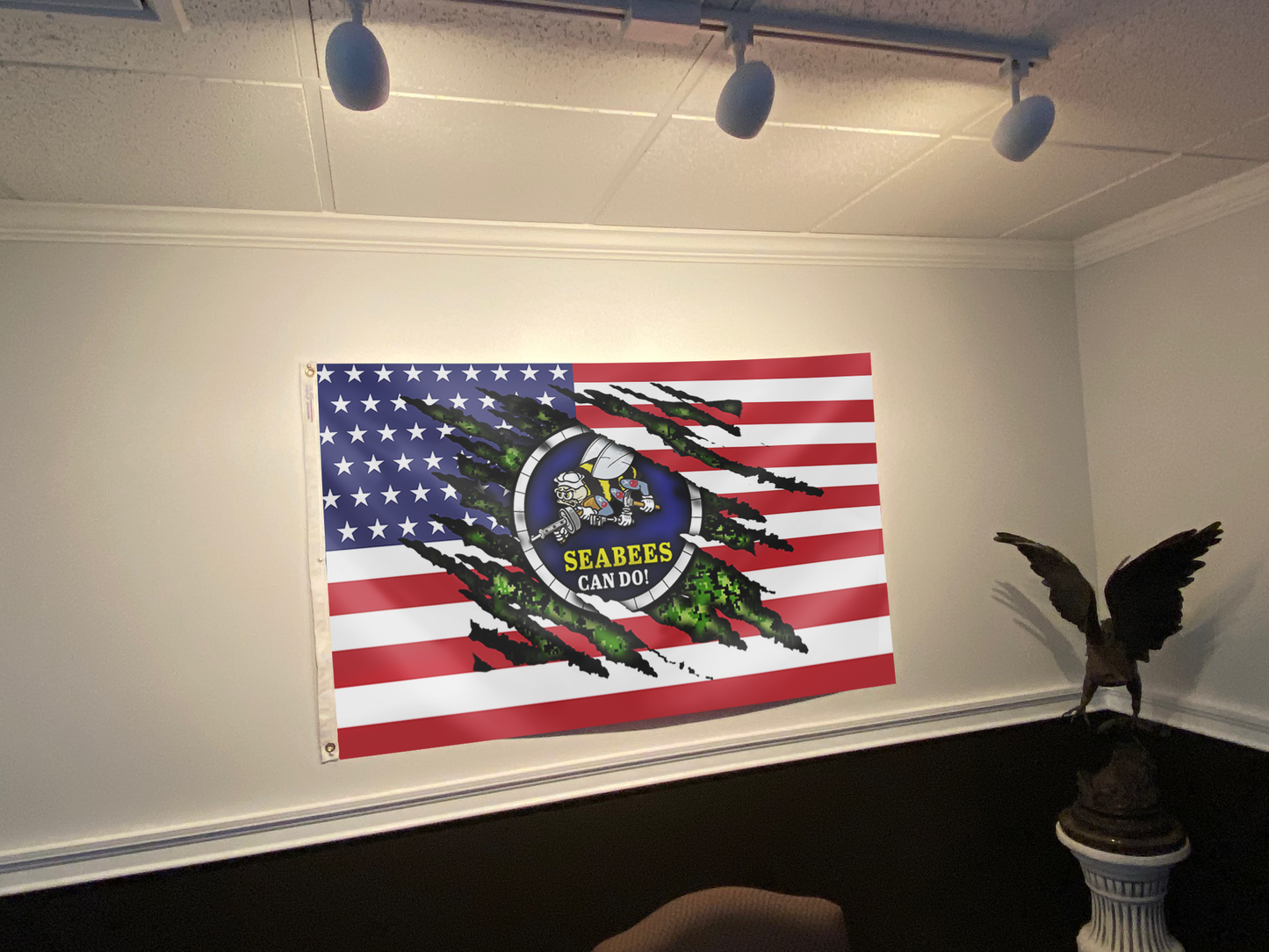 Seabees Pride USA Flag