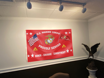 United States Marine Corps - Corporal Flag (RED)