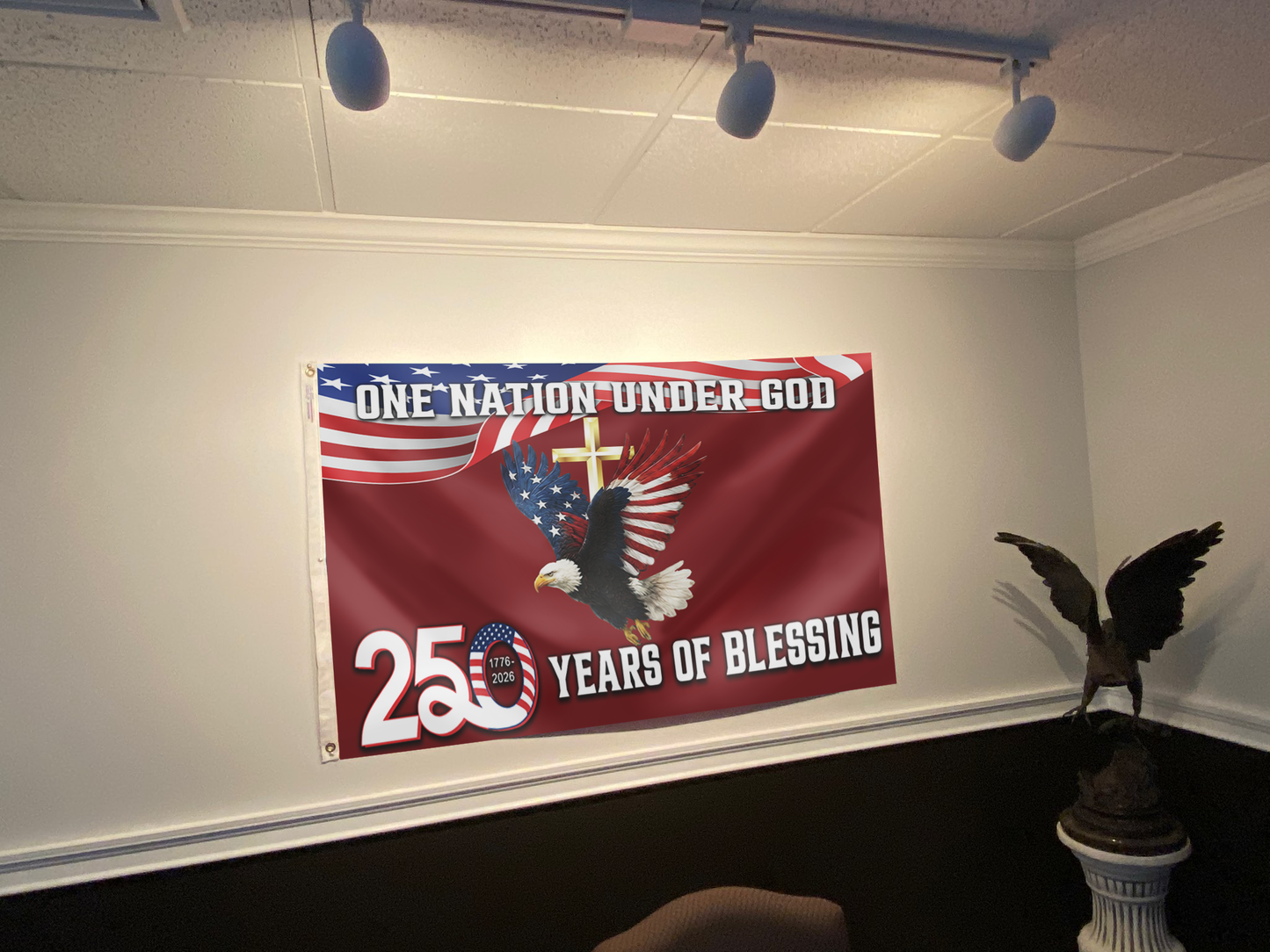 One Nation Under God - 250 Years USA Flag