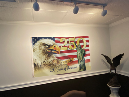 250 Years of America Statue Flag