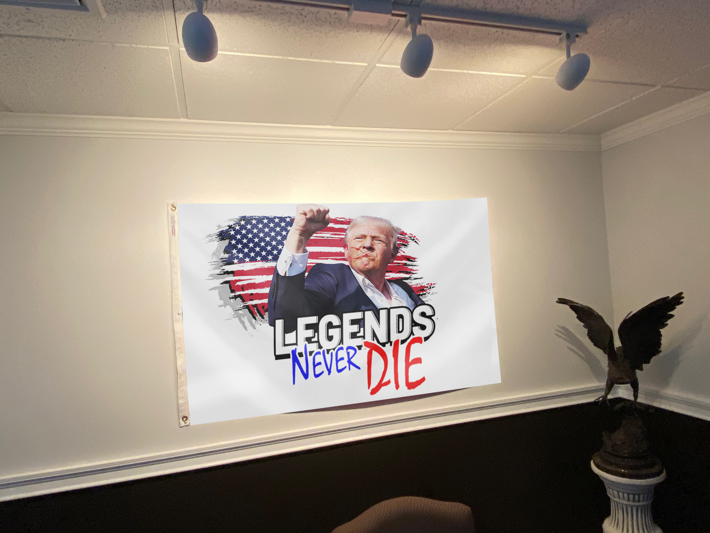 Legends Never Die Trump USA Flag