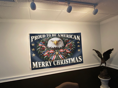 Proud to be American - Merry Christmas Flag