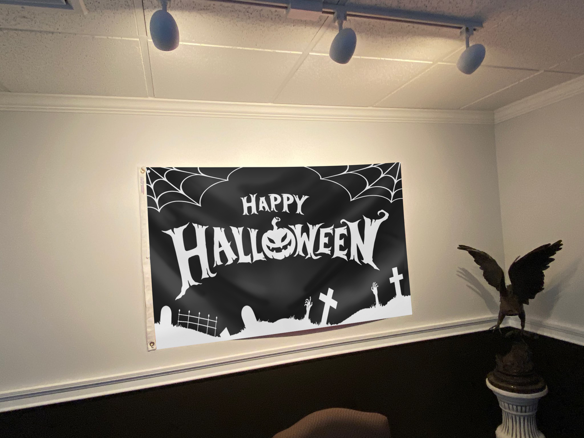 Happy Halloween Black Flag