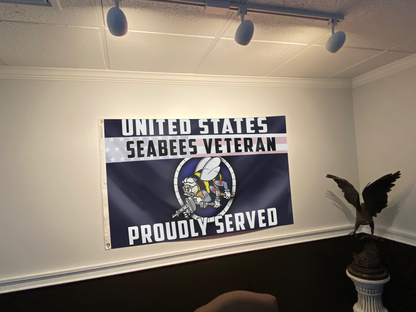 US Seabees Veteran Proudly Served Flag