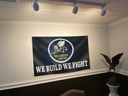 Seabees Can Do We Build We Fight Flag