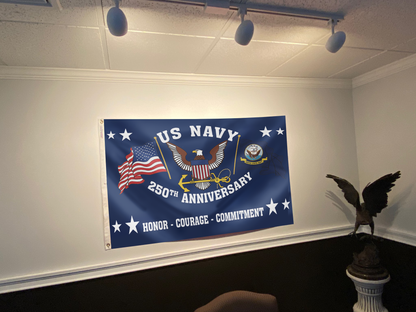 US Navy Naval 250th Anniversary Flag