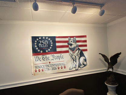 Patriotic Pup: 250 Years of Freedom Flag