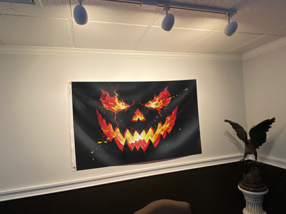 Scary Black Pumpkin Flag