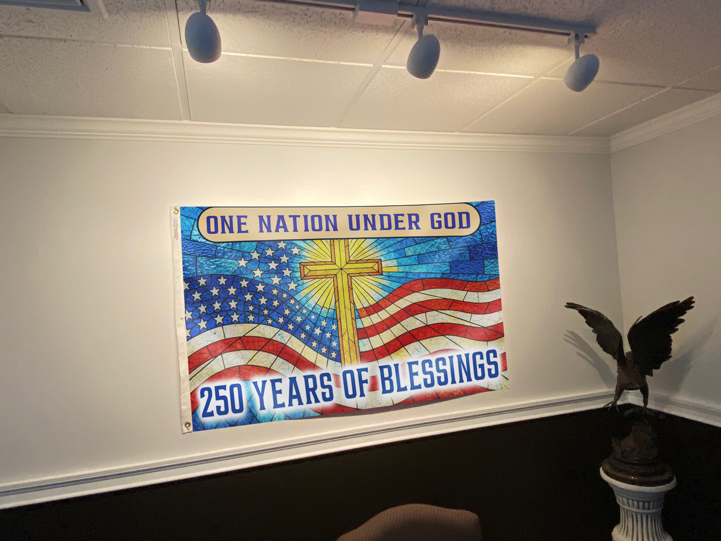 One Nation Under God Cross Flag
