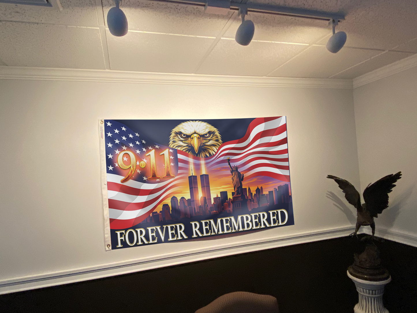 Eagle 911 Forever Remembered Flag