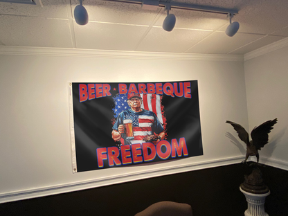 Beer Barbeque Freedom Trump Flag