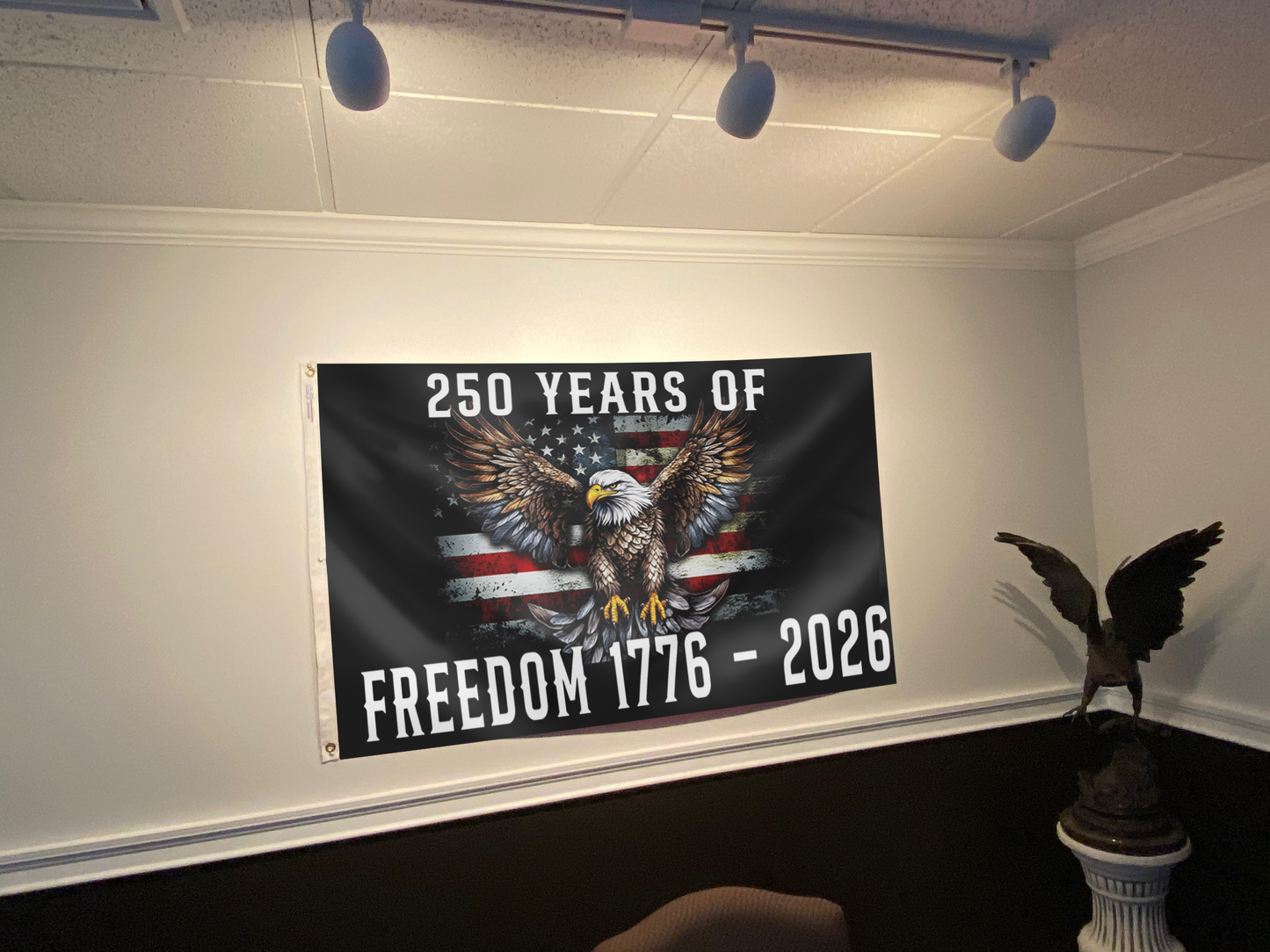250 Years of Freedom USA Black Flag