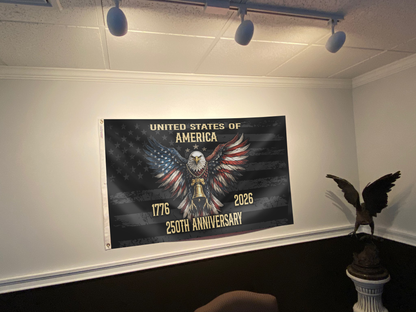 Patriotic Eagle & Liberty Bell Flag