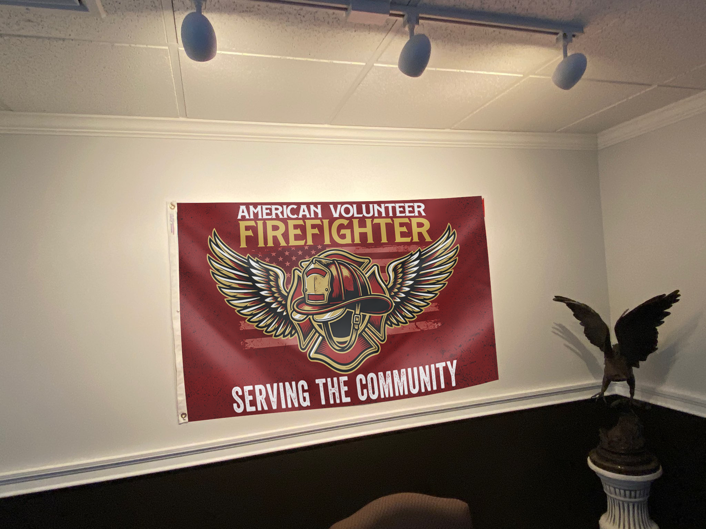 American Volunteer Firefighter Flag