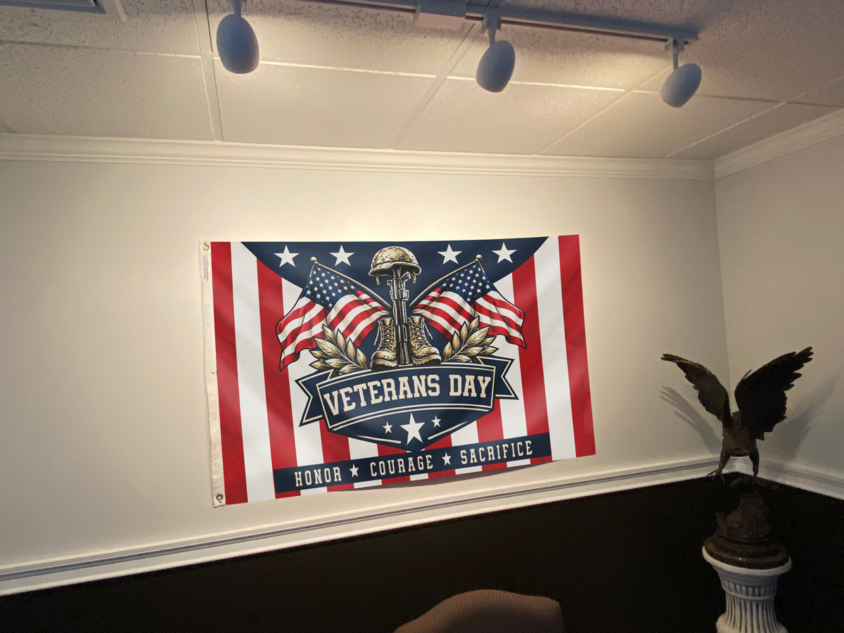 Honor Courage Sacrifice Veterans Flag