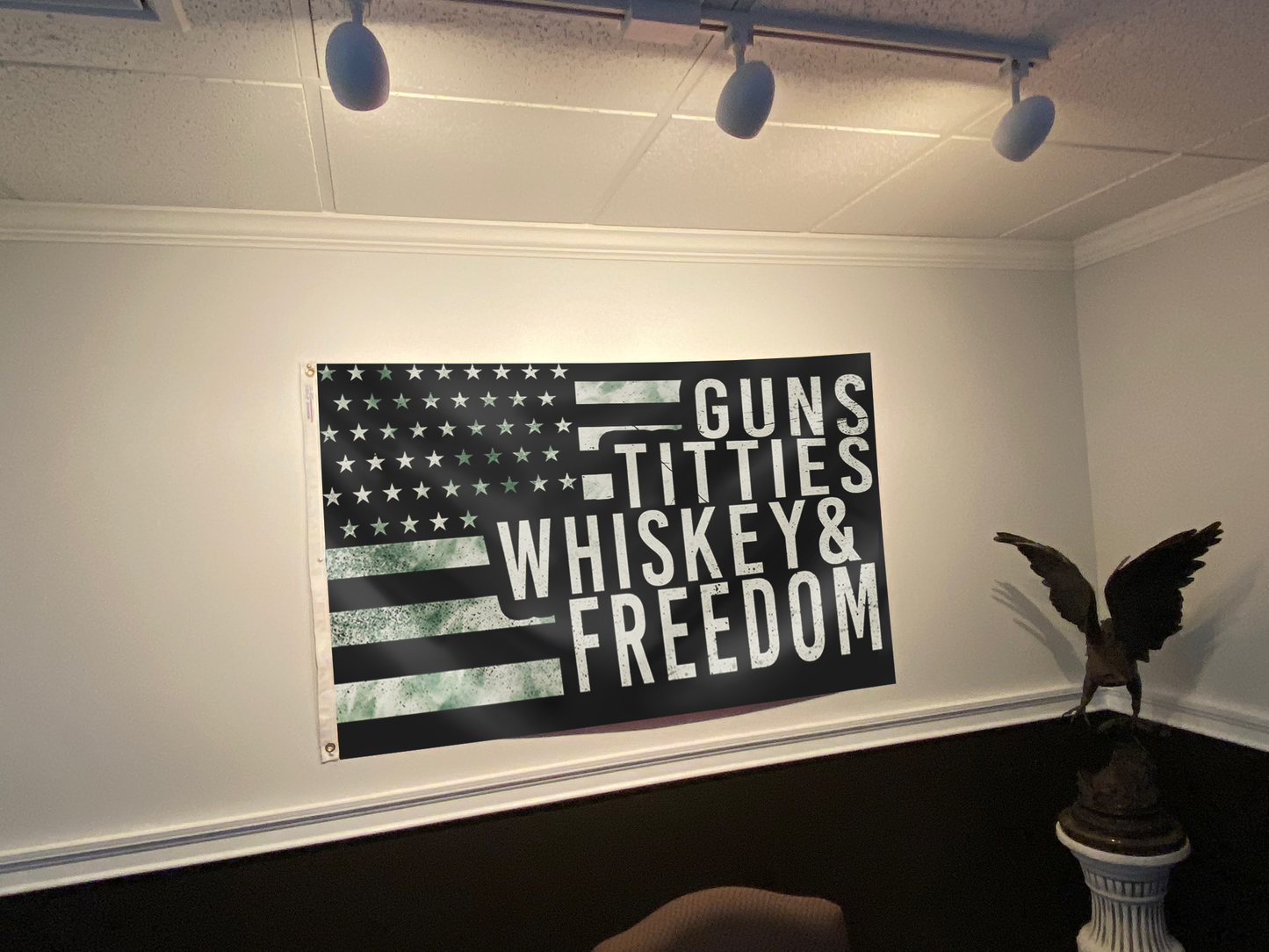 Gun Titties Whiskey & Freedom Flag