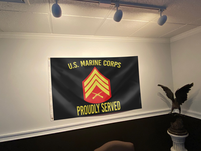 U.S. Marine Corps Proudly Served - Sergeant Flag