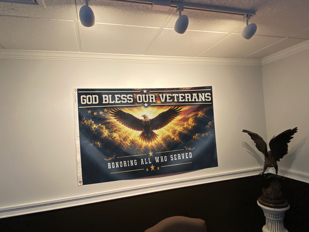 God Bless Our Veterans Flag