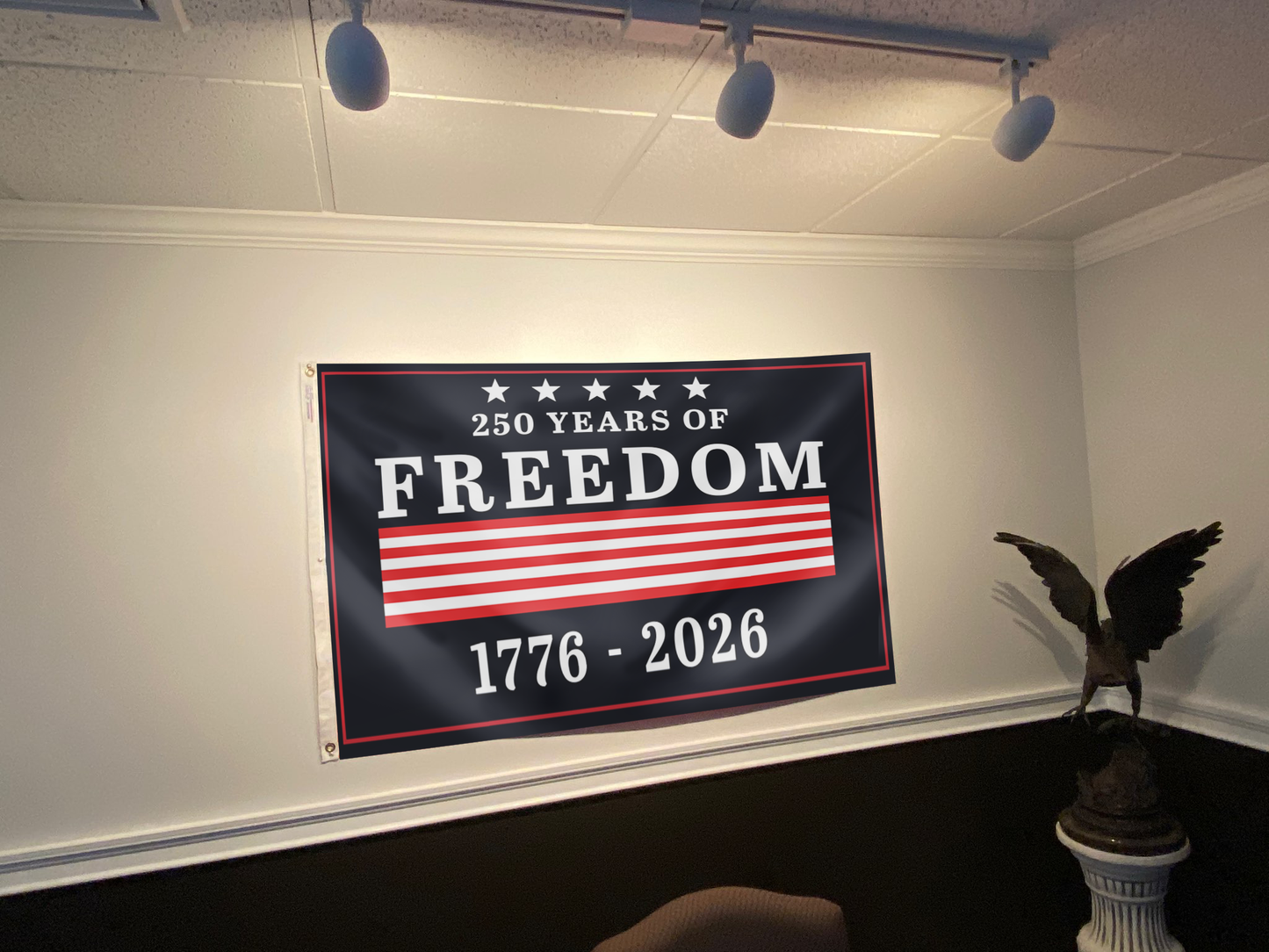 Stars, Stripes & 250 Years of Freedom Flag