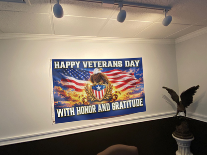 Happy Veterans Day - Honor and Gratitude Flag