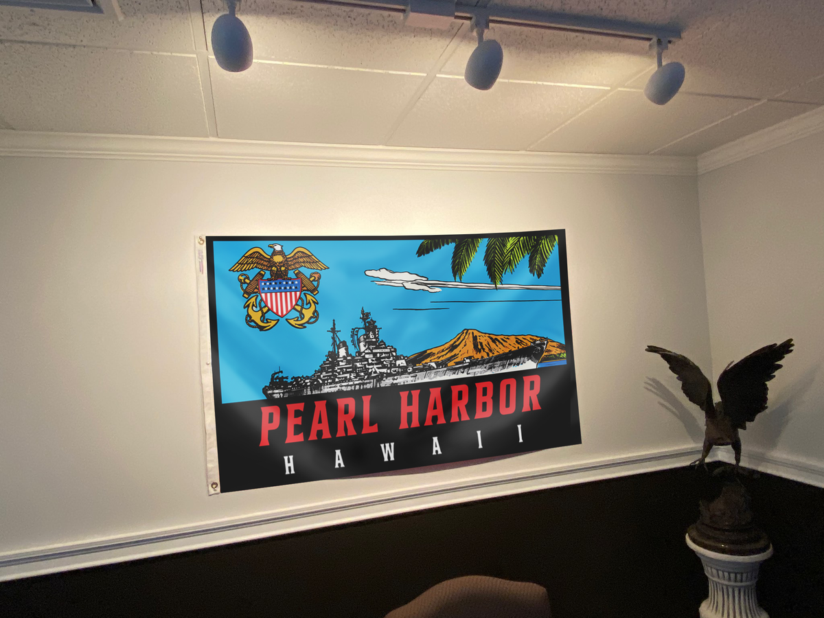 Pearl Harbor Hawaii Eagle USA Flag