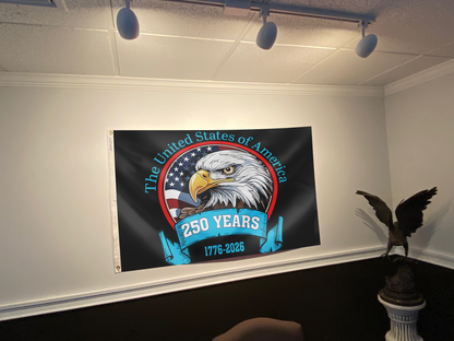 USA 250 Years Anniversary Bald Eagle Patriotic Flag