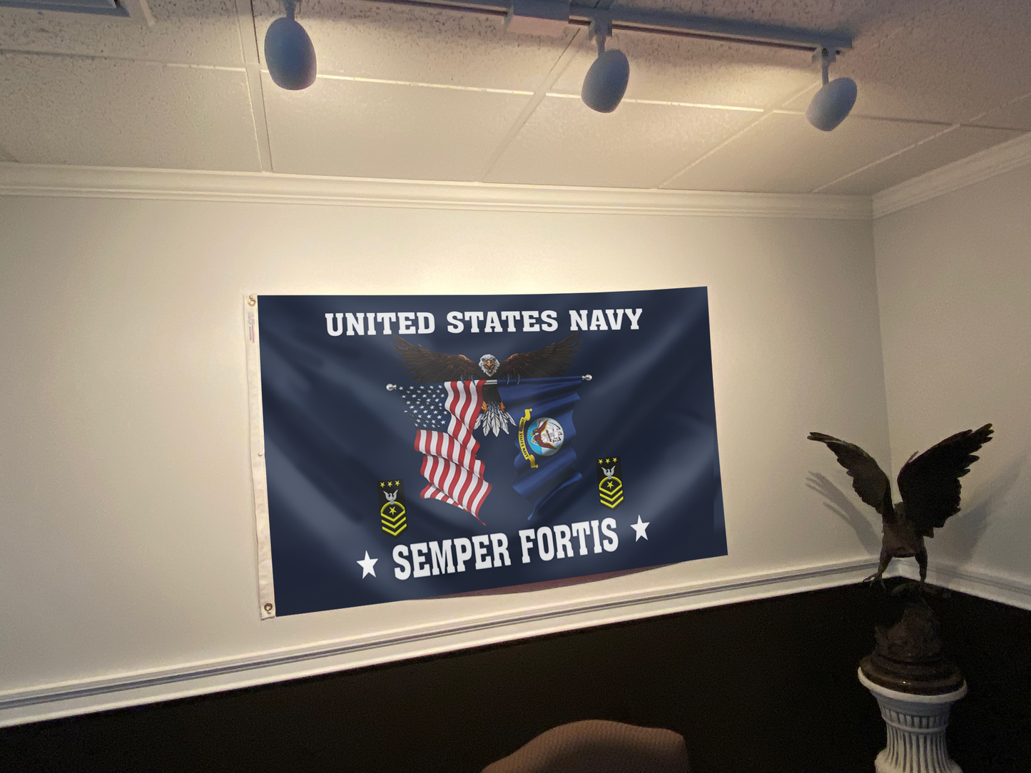 United States Navy Eagle Semper Fortis - Master Chief Petty Officer of the Navy Flag