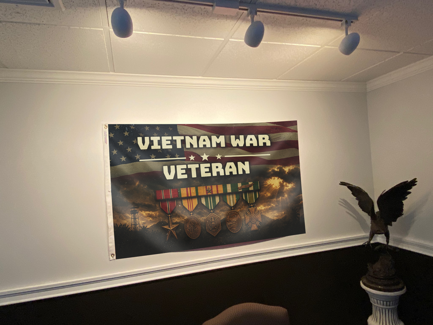 Vietnam War Veteran USA Flag